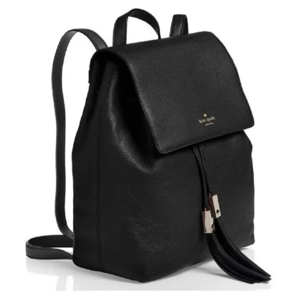 Kate Spade New York Grey street wilder backpack in Black Pebble Leather Clean